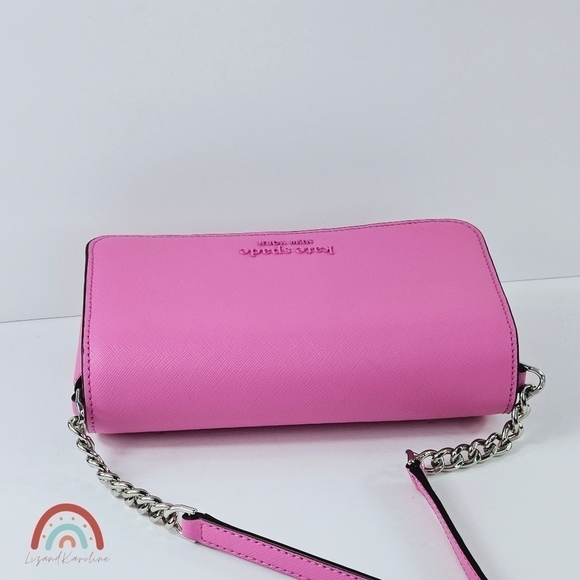Kate Spade Cameron Monotone Barbie Pink Small Flap Leather Crossbody Bag - Picture 6 of 14